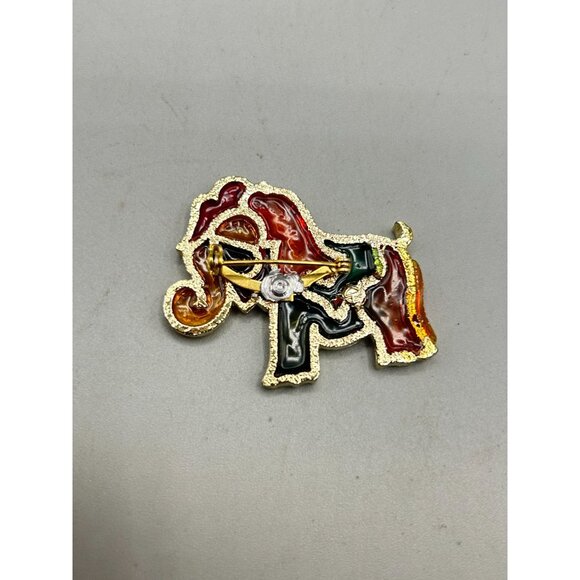 Colorful Elephant Brooch Poured Resin Pin Multicolor Animal Figural Jewelry - Picture 6 of 7